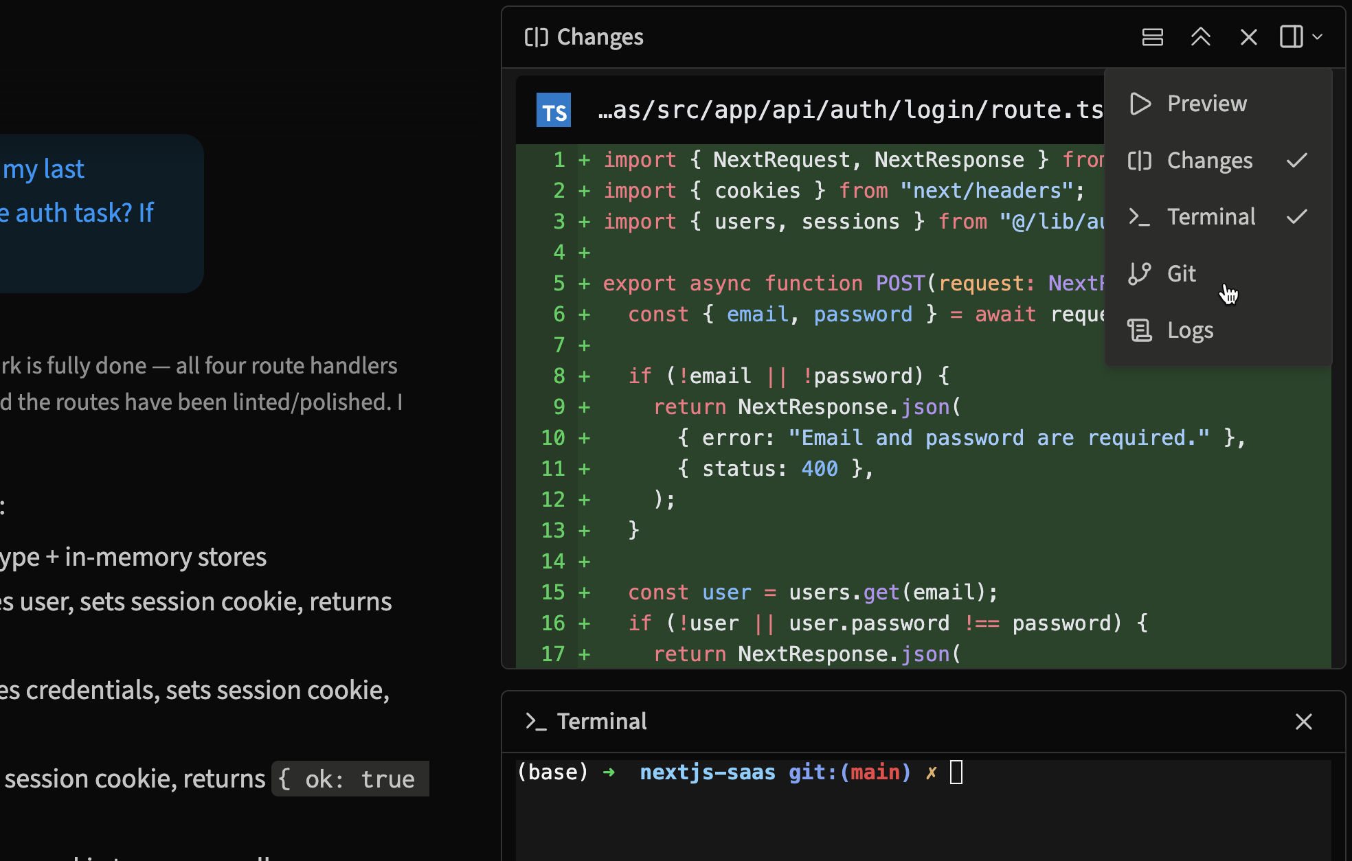 Diff viewer with inline comments and live preview